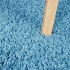 Round High Pile Rug - Solid Turquoise