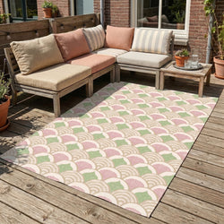 Outdoor Rug - Oasis Shell Pink/Green