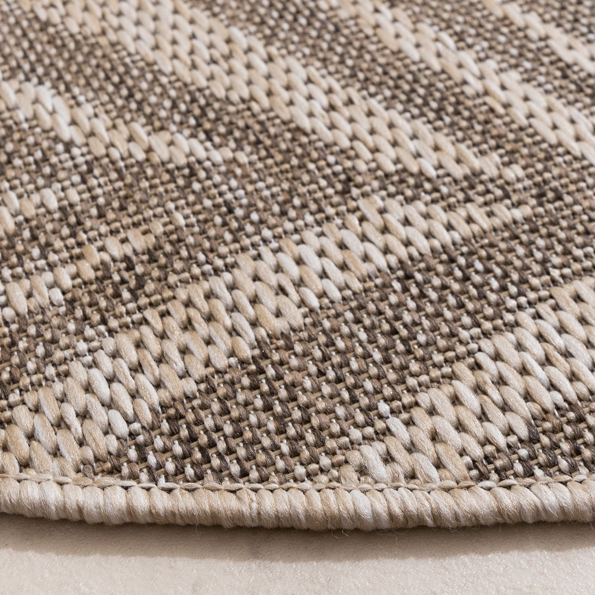 Round Outdoor Rug - Tiga Palm Taupe