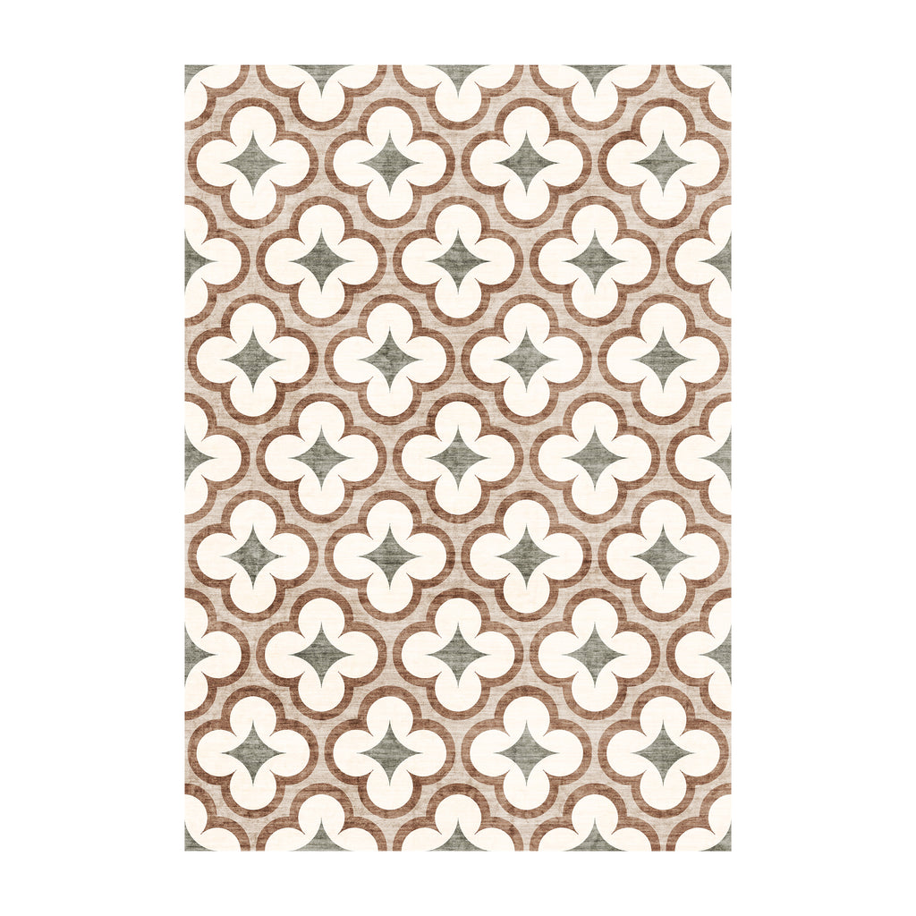 Geometrisk utomhusmatta - Mosaic Clover Grön