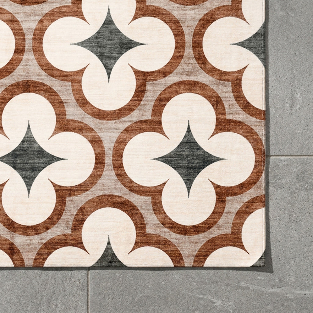Geometrisk utomhusmatta - Mosaic Clover Grön