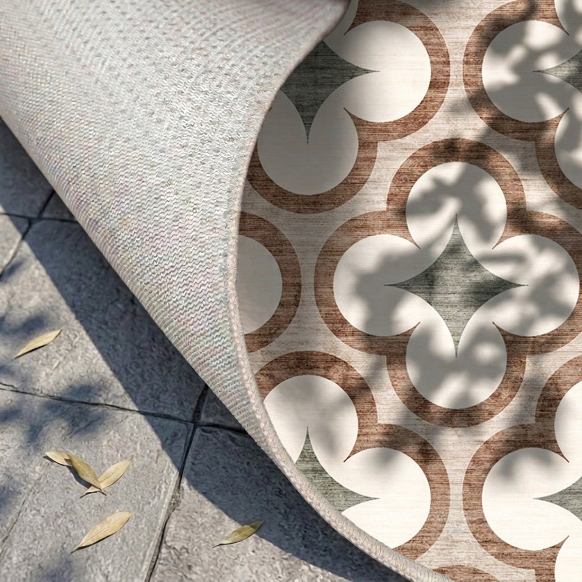 Geometrisk utomhusmatta - Mosaic Clover Grön