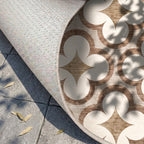 Geometrisk utomhusmatta - Mosaic Clover Terracotta