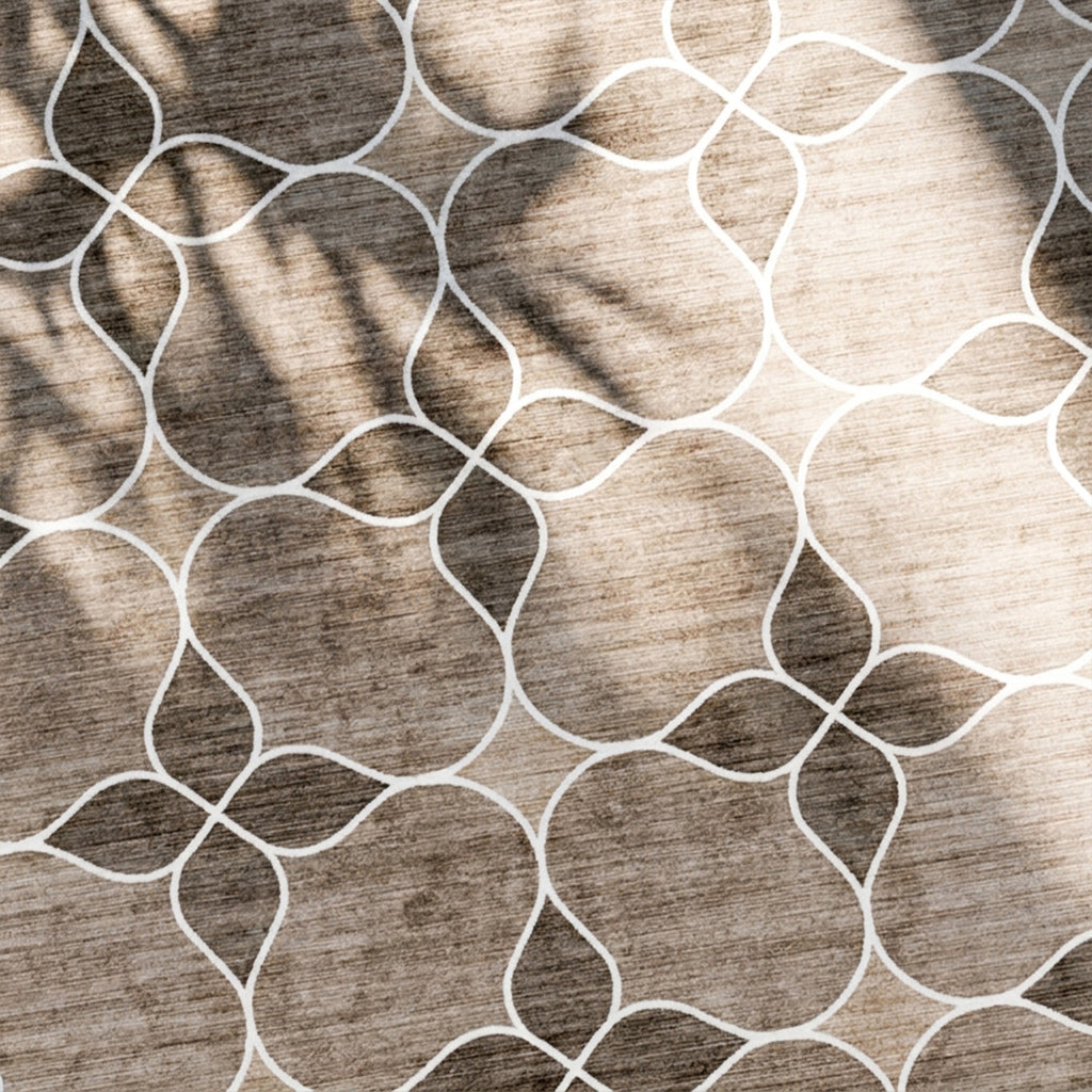 Geometrisk utomhusmatta - Mosaic Dot Creme