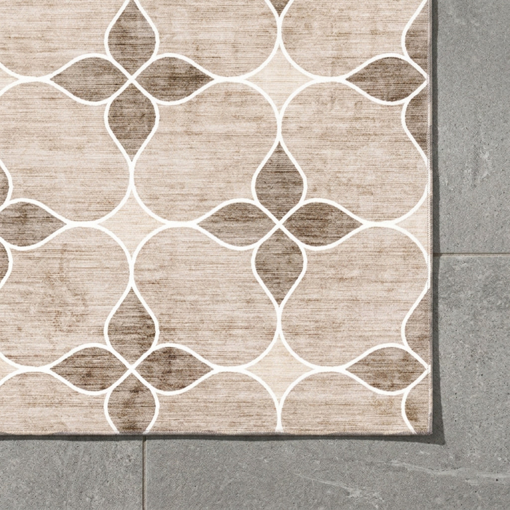 Geometrisk utomhusmatta - Mosaic Dot Creme