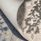 Geometrisk utomhusmatta - Mosaic Dot Creme