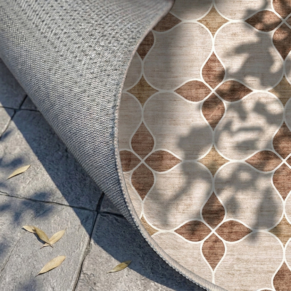Geometrisk utomhusmatta - Mosaic Dot Terracotta