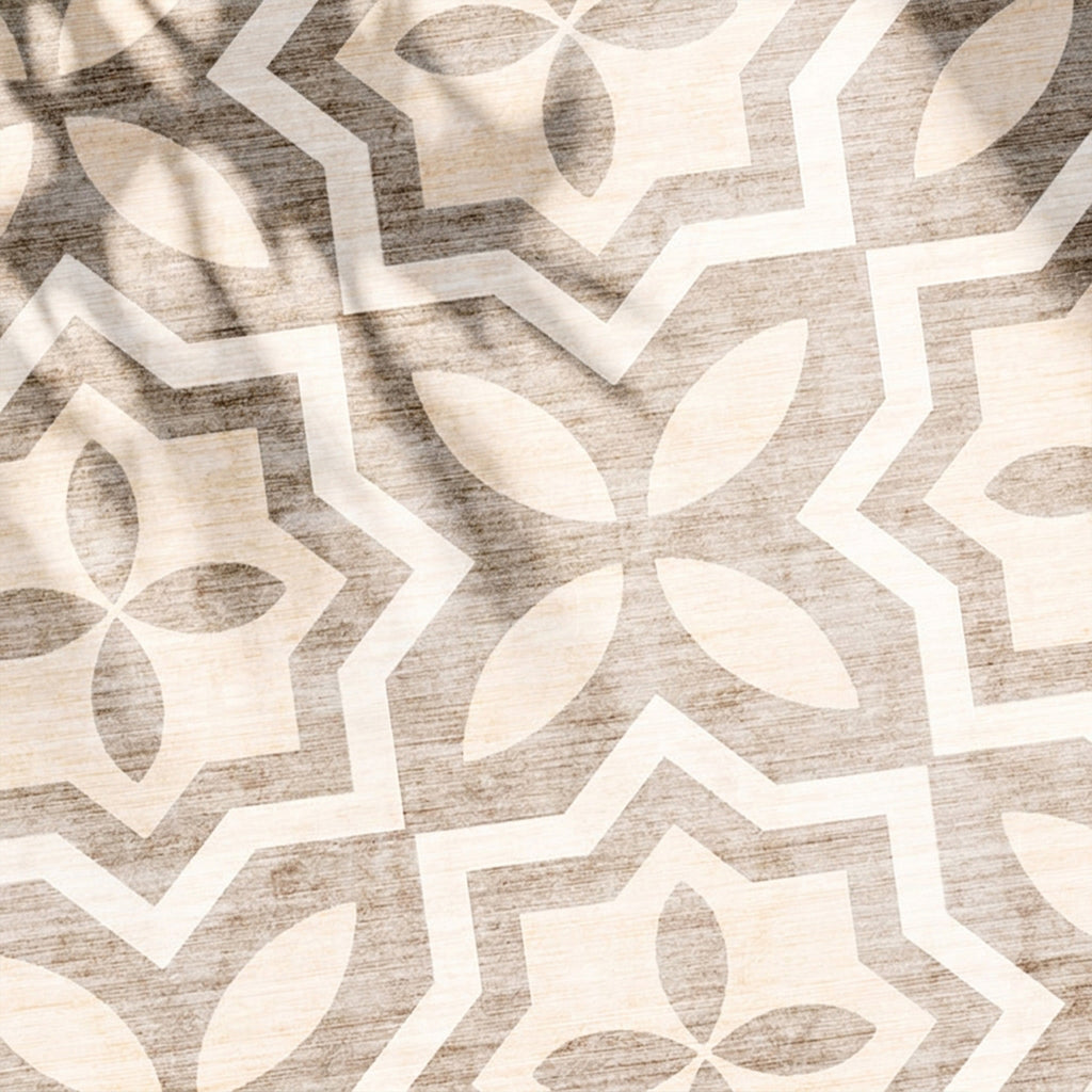 Geometrisk utomhusmatta - Mosaic Medina Creme