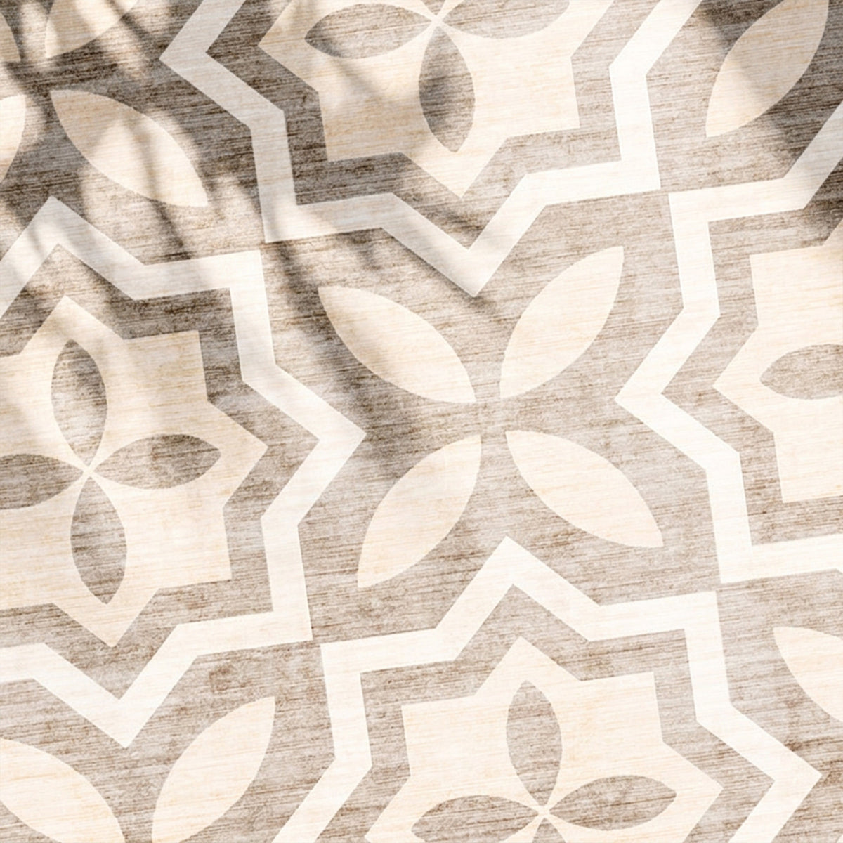 Geometrisk utomhusmatta - Mosaic Medina Creme