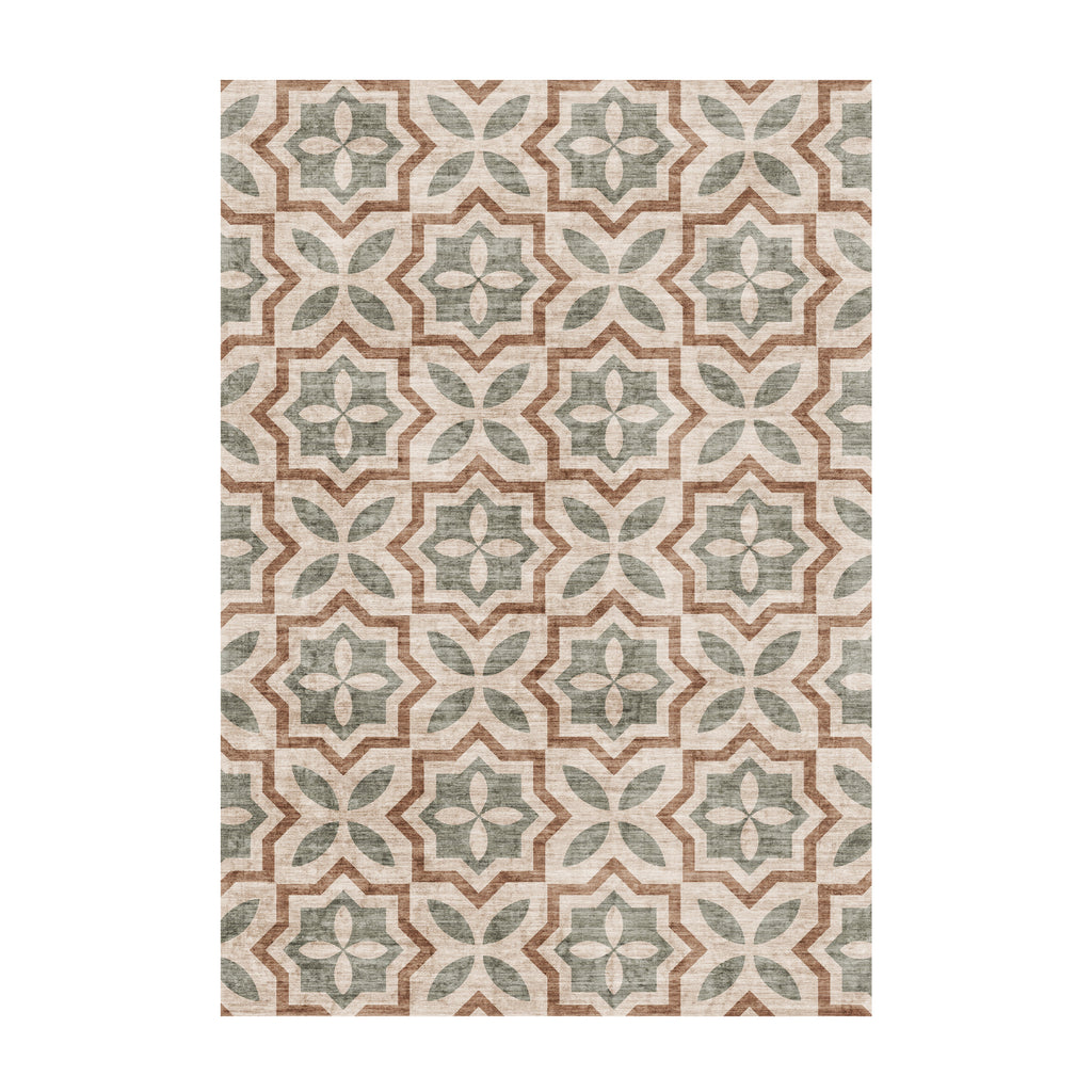 Geometric outdoor rug – Mosaic Medina Green