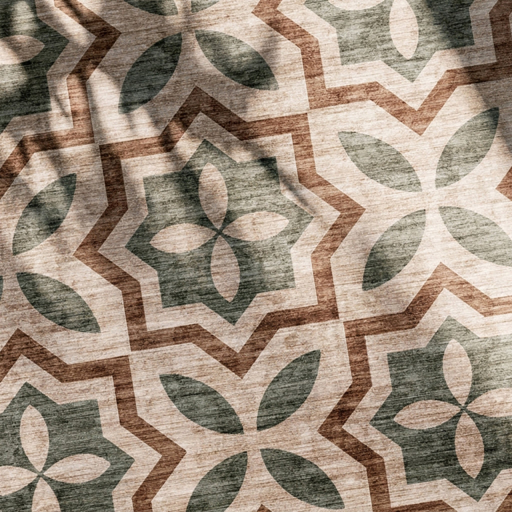 Geometric outdoor rug – Mosaic Medina Green