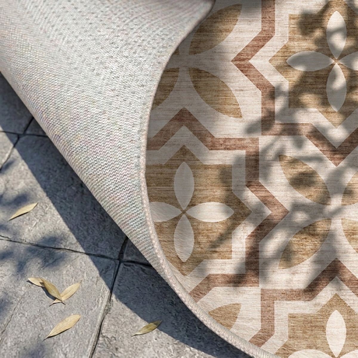 Geometrisk utomhusmatta - Mosaic Medina Terracotta