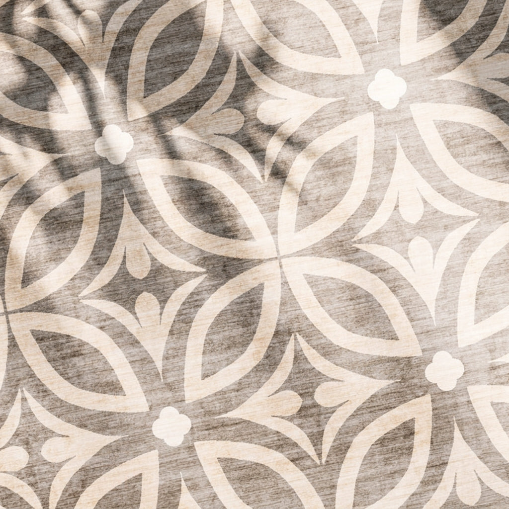 Geometrisk utomhusmatta - Mosaic Petal Creme