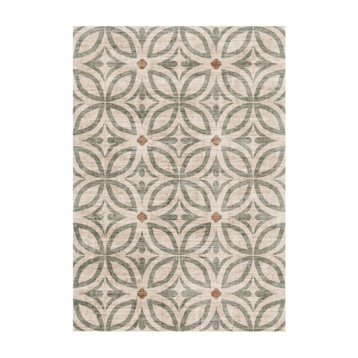 Geometrisk utomhusmatta - Mosaic Petal Grön