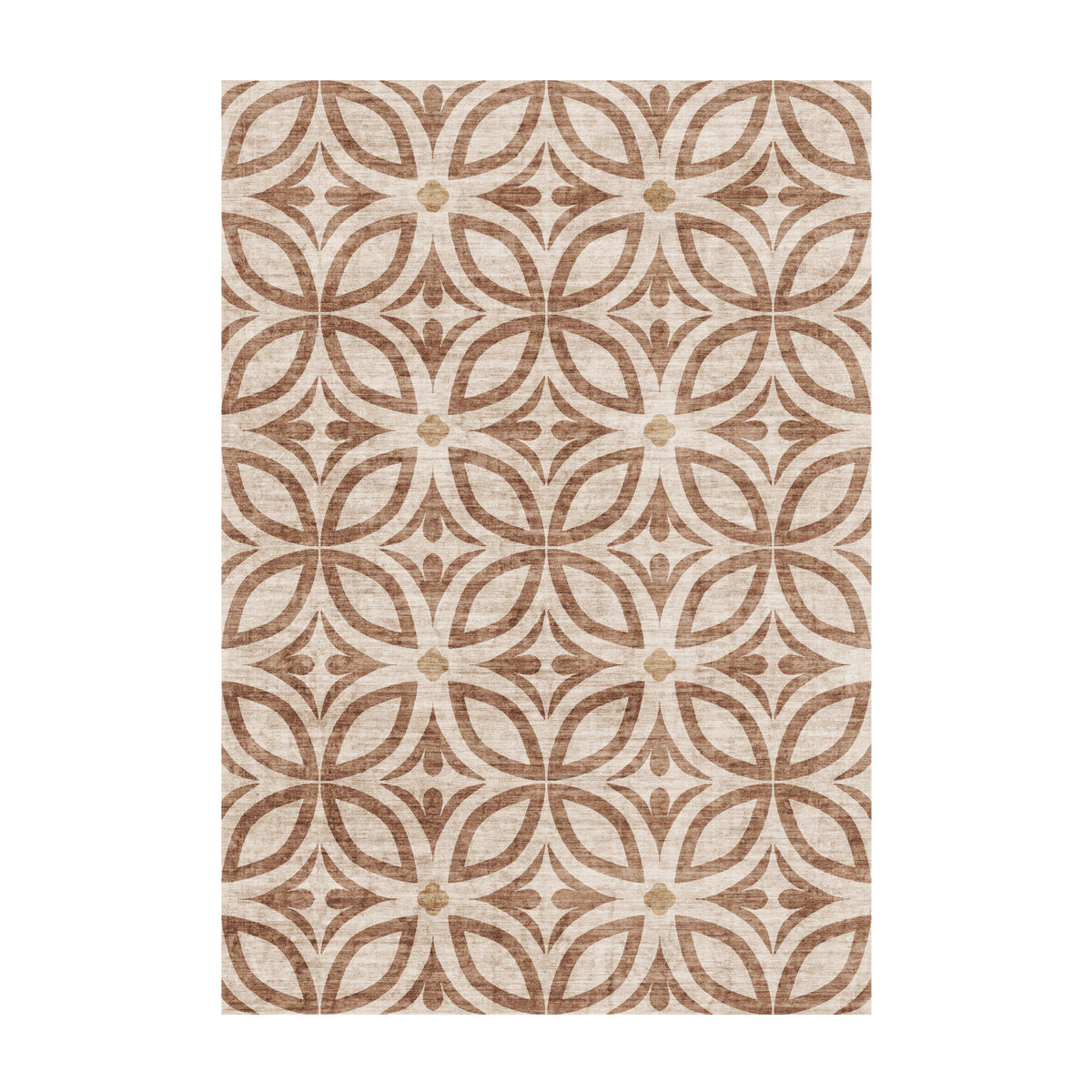 Geometrisk utomhusmatta - Mosaic Petal Terrakotta