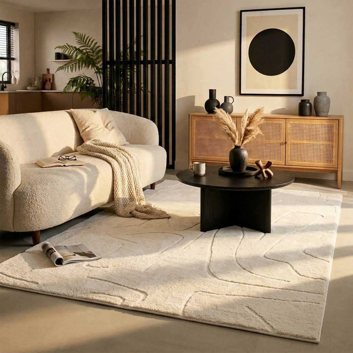 Japandi Rug - Yori Abstract Lines Cream