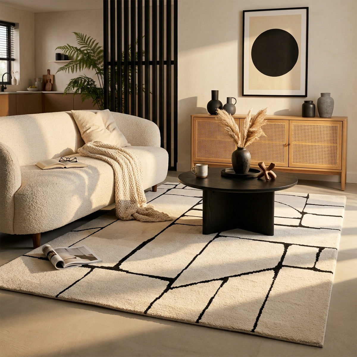 Japandi Rug - Yori Blocks Cream/Black