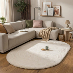 Oval High Pile Rug - Comfy Supreme Cream