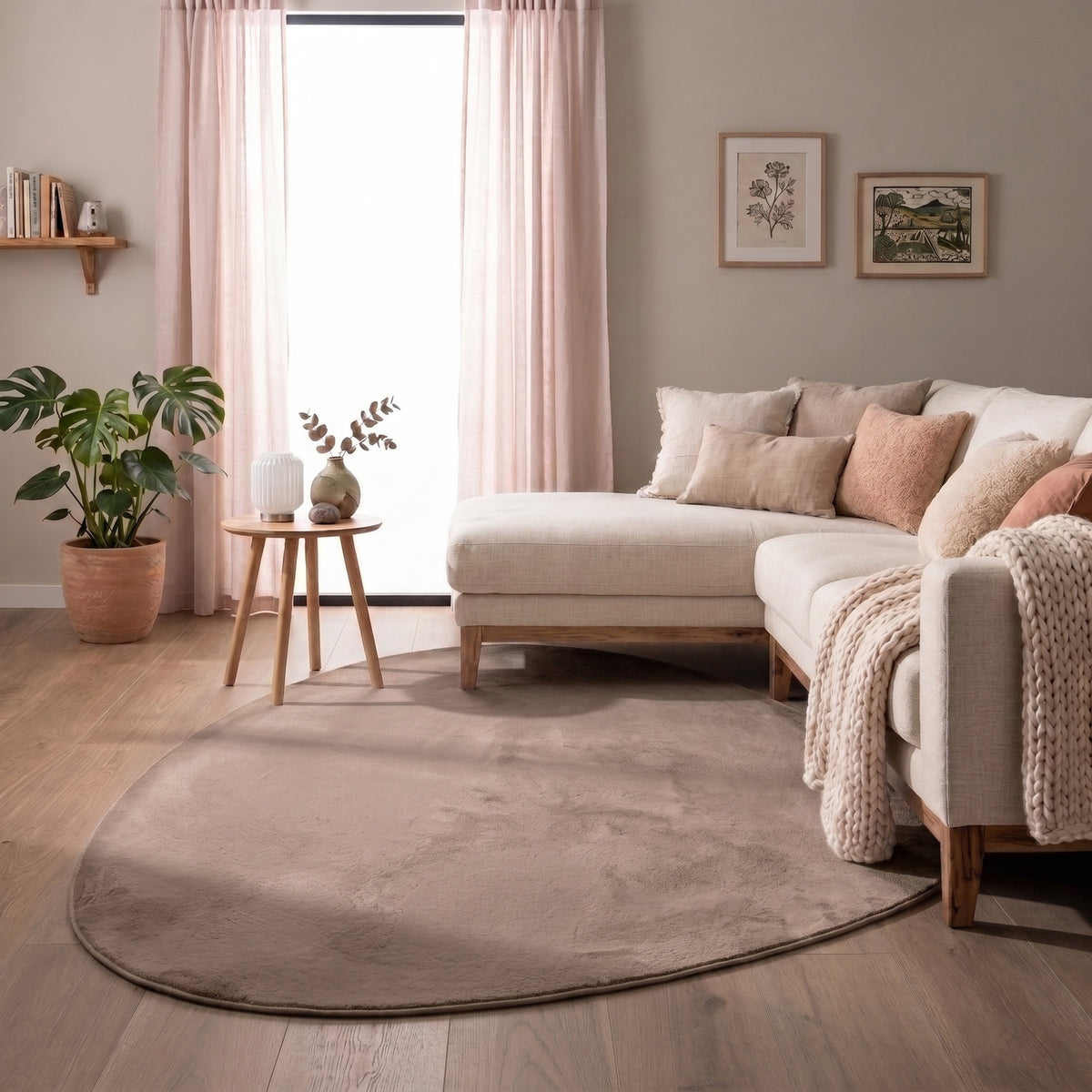 Tvättbar matta | Cozy Pebble taupe hos Volero
