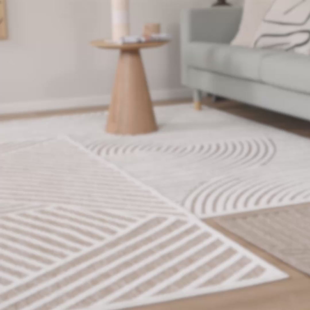 Modern Rug - Nori Curves White/Taupe