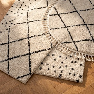 High Pile Rug - Grand Dots Cream/Black