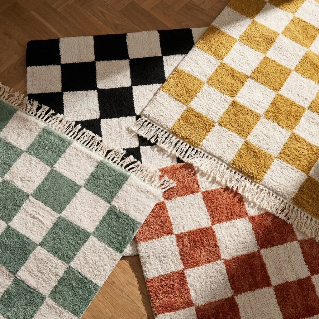 Rutig matta | Blox terrakotta hos Volero