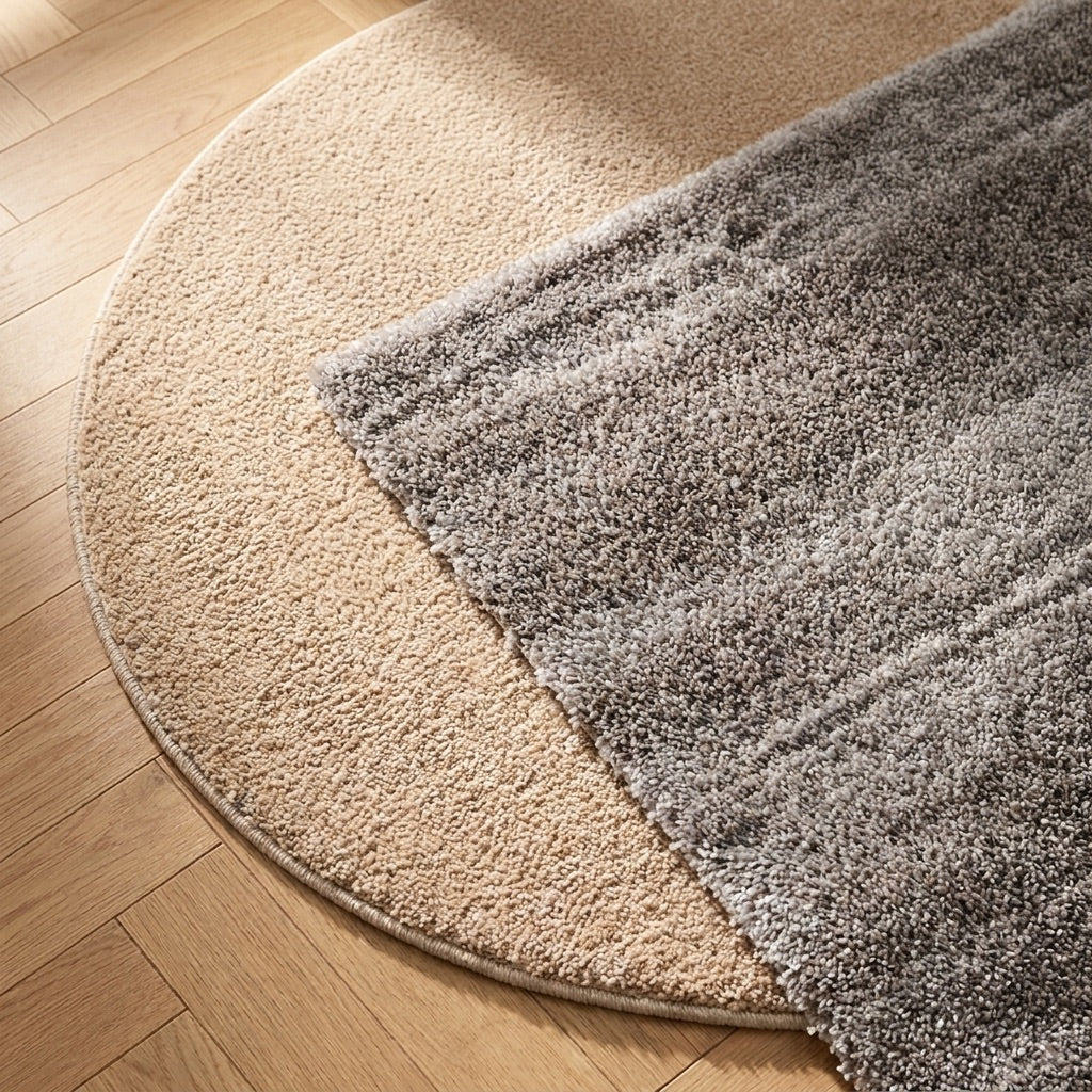 Round High Pile Rug - Glazy Cream