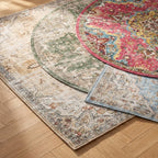 Round oriental rug - Leyla Medallion Light Blue