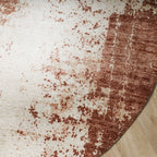 Rund abstrakt matta - Rusty Brown