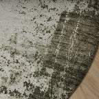 Round abstract rug - Rusty Green