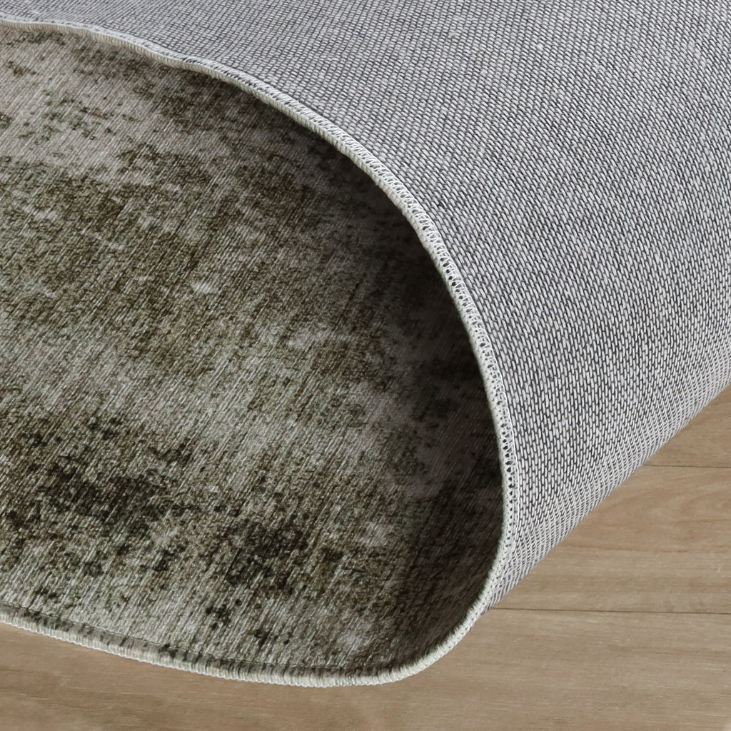 Round abstract rug - Rusty Green