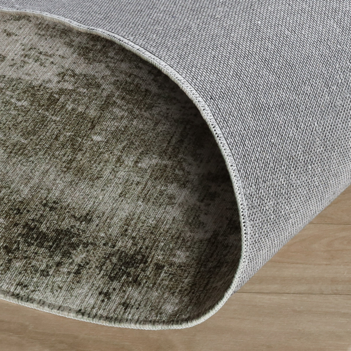 Round abstract rug - Rusty Green