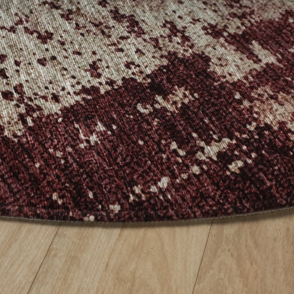 Round abstract rug - Rusty Multicolour