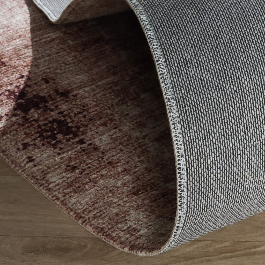Round abstract rug - Rusty Multicolour