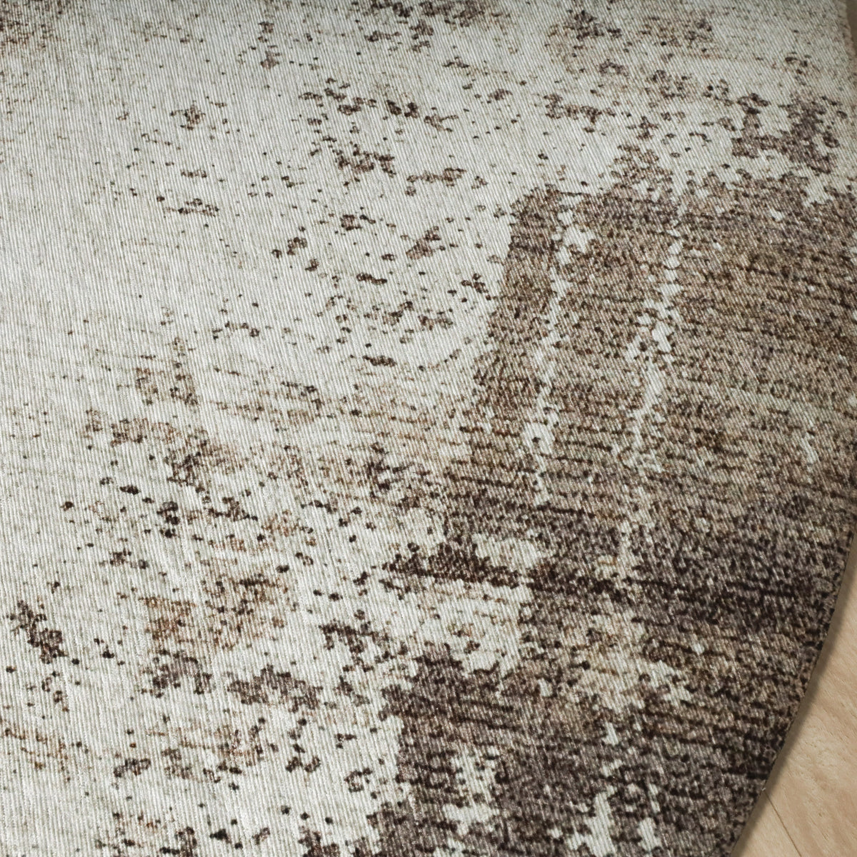 Rund abstrakt matta - Rusty Taupe