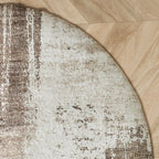 Rund abstrakt matta - Rusty Taupe