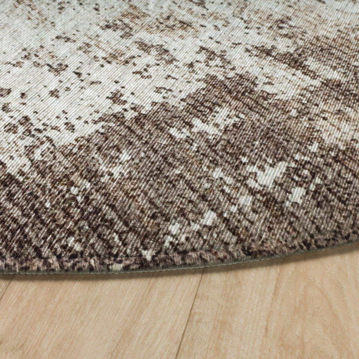 Rund abstrakt matta - Rusty Taupe