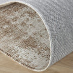 Rund abstrakt matta - Rusty Taupe