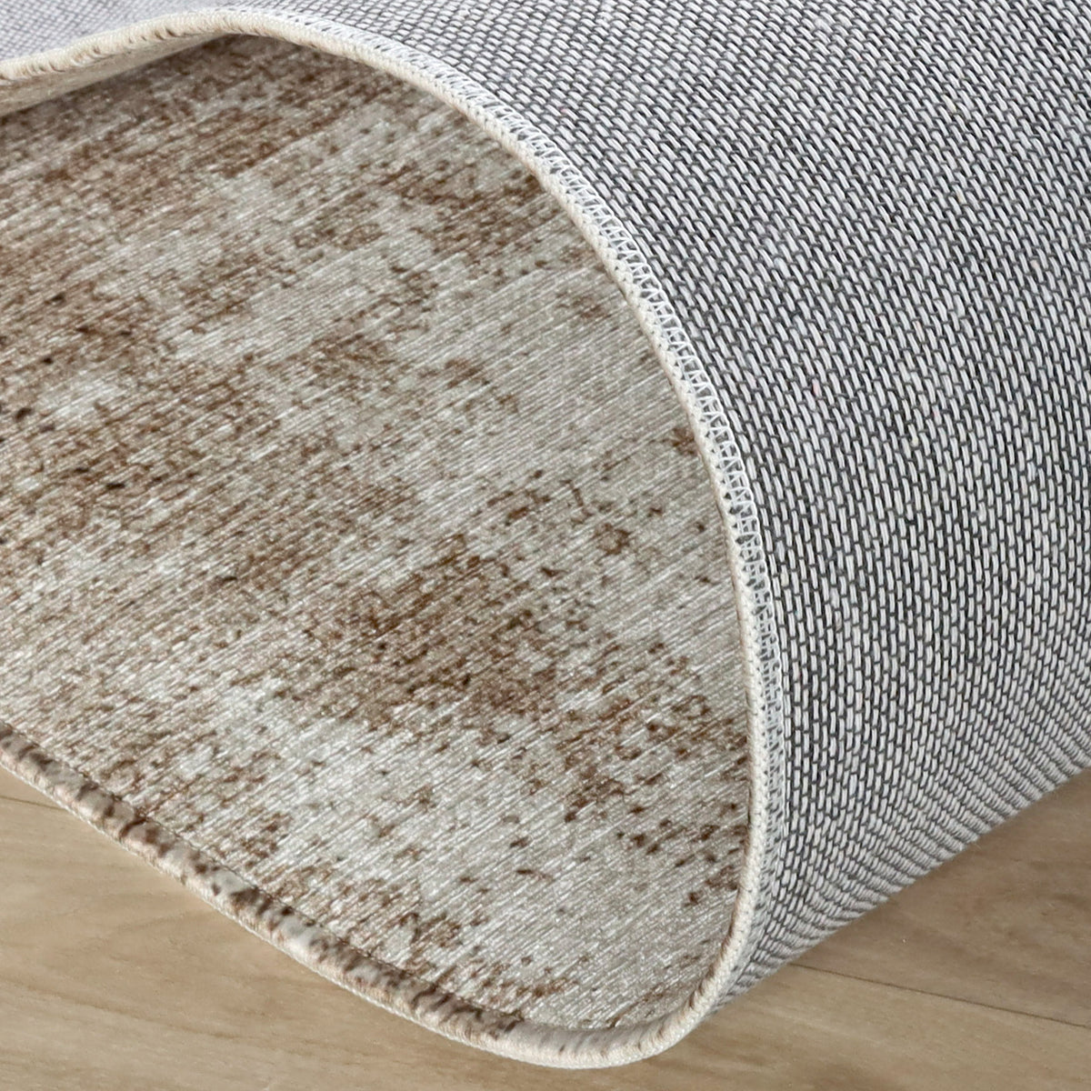 Rund abstrakt matta - Rusty Taupe