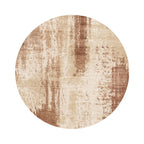 Rund abstrakt matta - Rusty Brown