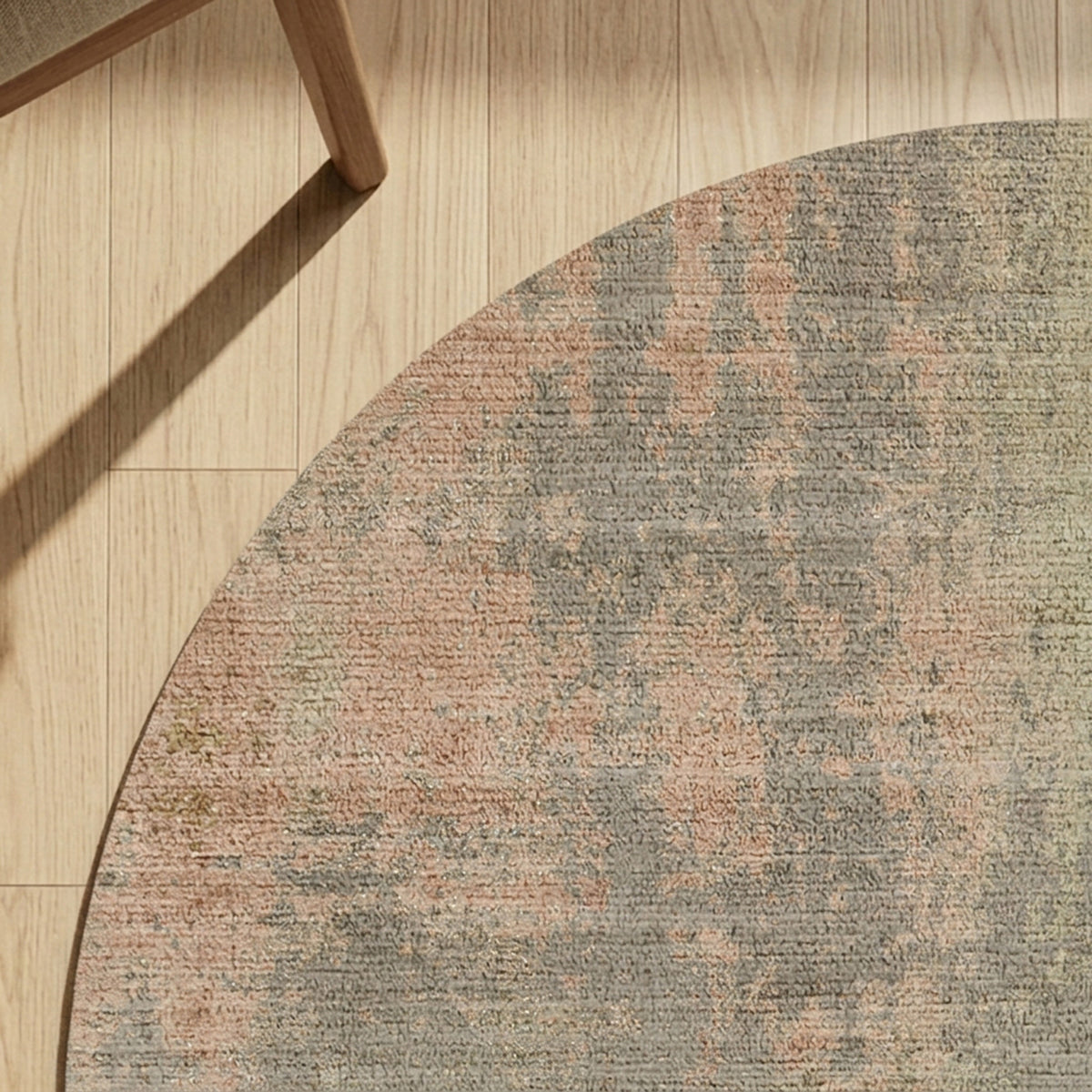 Rund abstrakt matta - Rusty Pastel