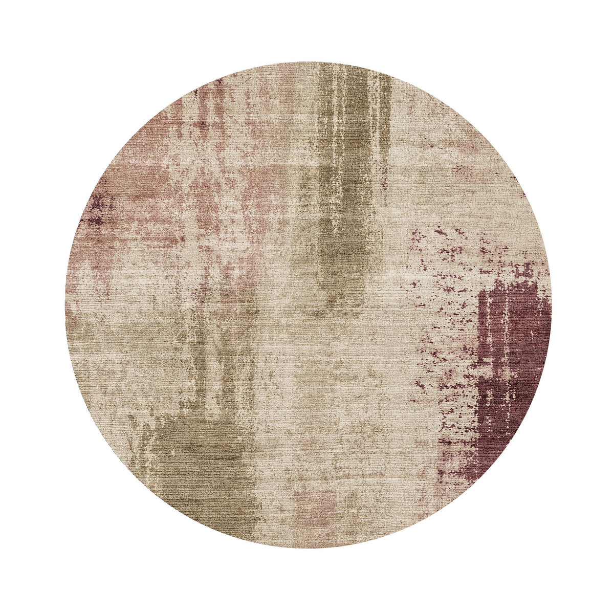Round abstract rug - Rusty Multicolour