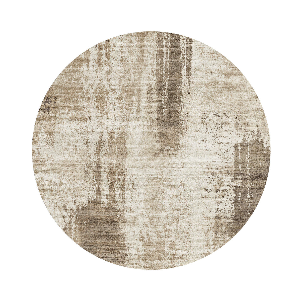 Rund abstrakt matta - Rusty Taupe