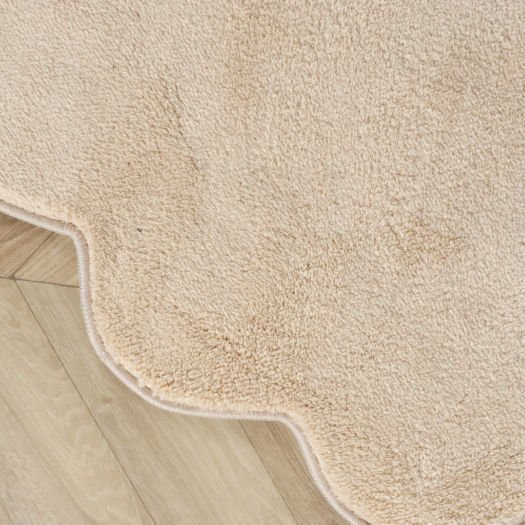 Tvättbar rund matta - Puck Beige