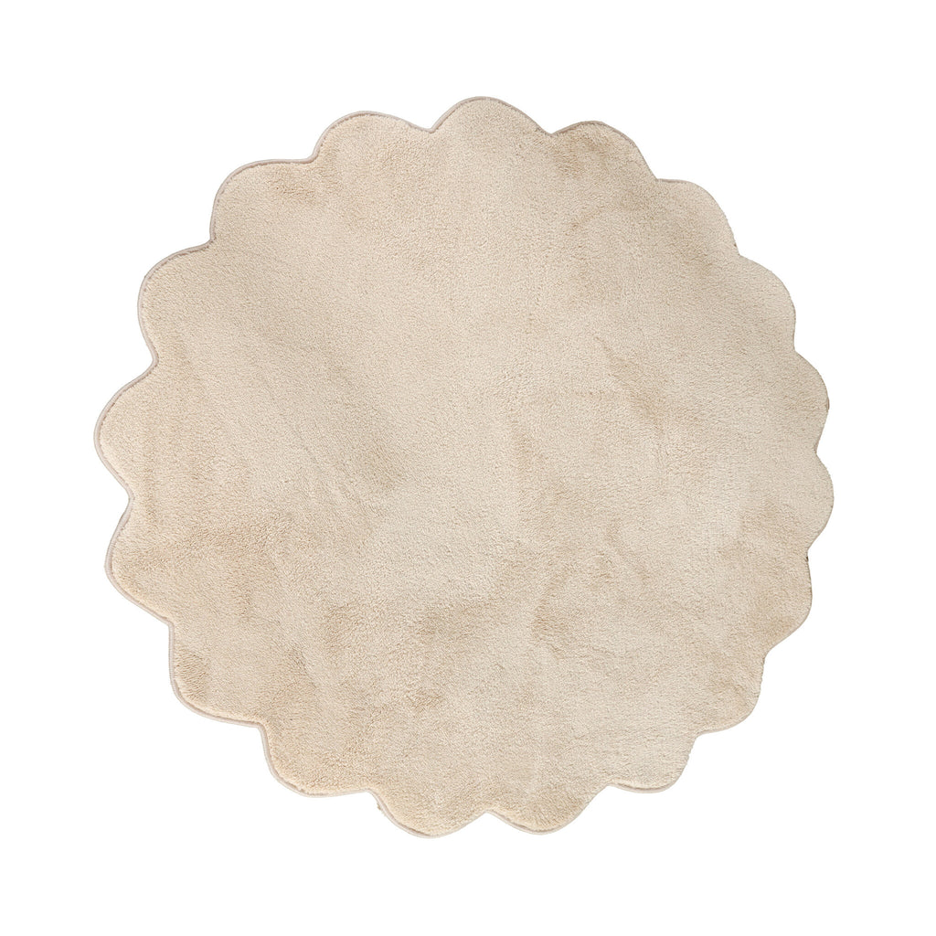 Tvättbar rund matta - Puck Beige