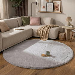 Round High Pile Rug - Comfy Supreme Grey