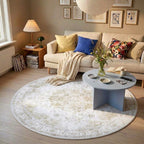 Round Vintage Rug - Lago Green