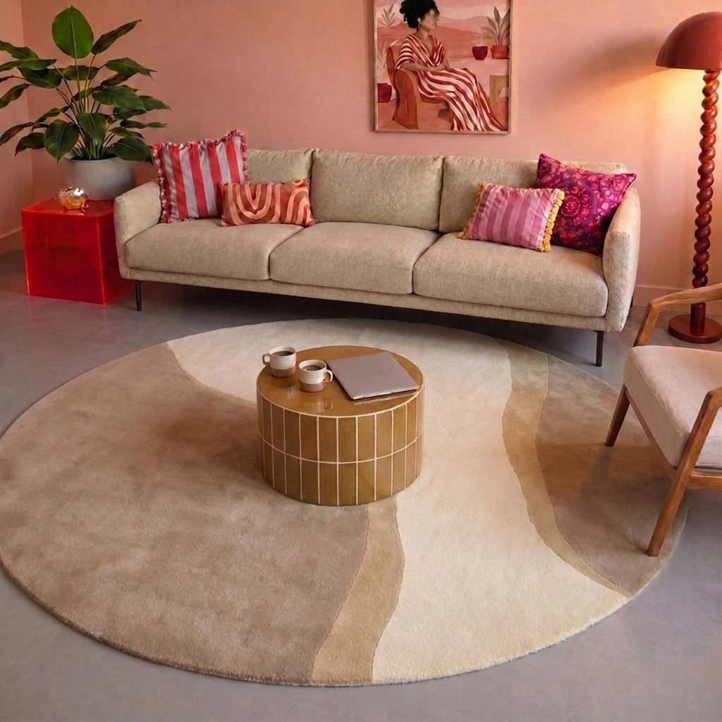 Round Wool Rug – Vienna Beige