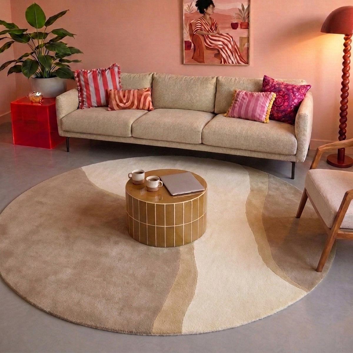 Rund ullmatta | Vienna beige hos Volero