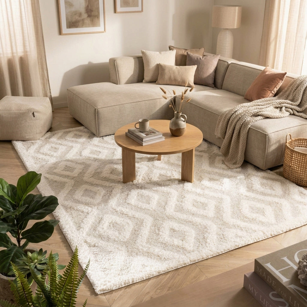 Scandinavian Rug - Lova Diamond Cream